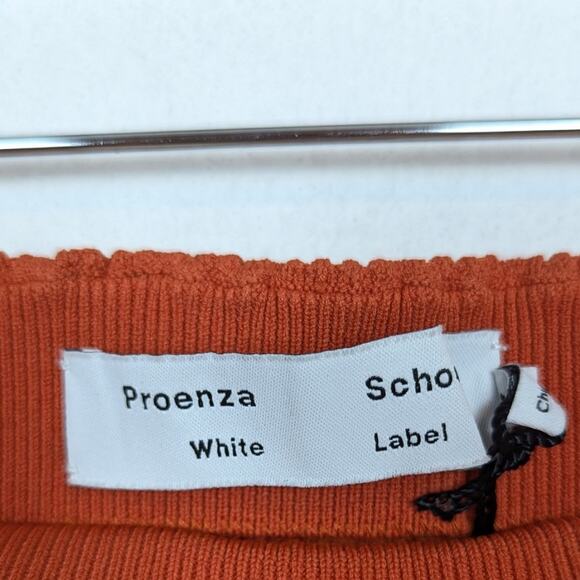 NWT Proenza Schouler White Label Orange Ribbed Knit Midi Skirt Size M - Picture 4 of 7